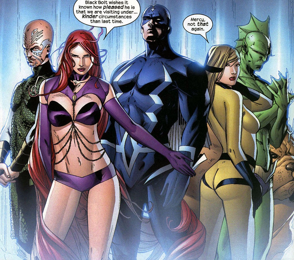 К Нелюдям принадлежат несколько известных суепргероев Marvel — например, Чёрный Гром, Медуза и Кристал.
