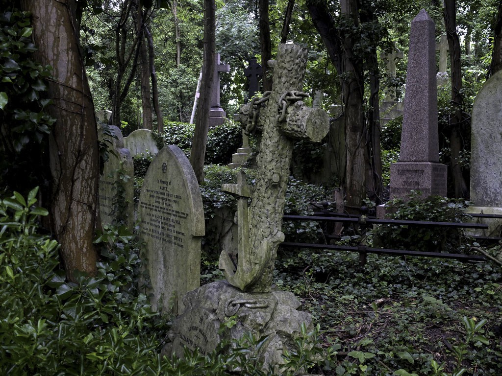 Старая, западная часть кладбища, где как раз и снимают фильмы ужасов.