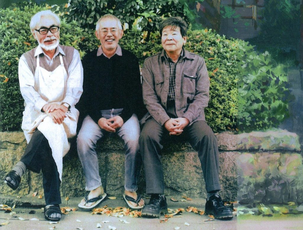 Слева направо: Хаяо Миядзаки, Тосио Судзуки, Исао Такахата