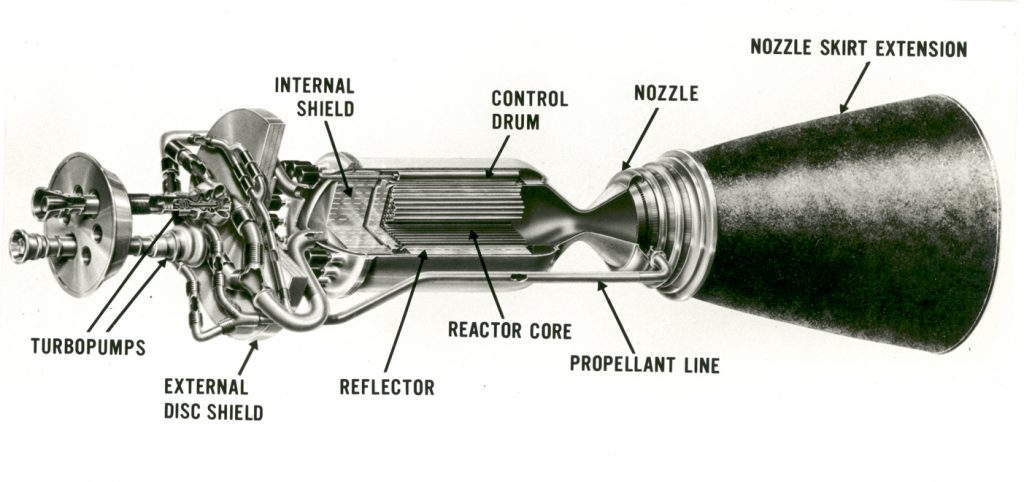 Проект NERVA — ещё один пример ядерного ракетного двигателя.