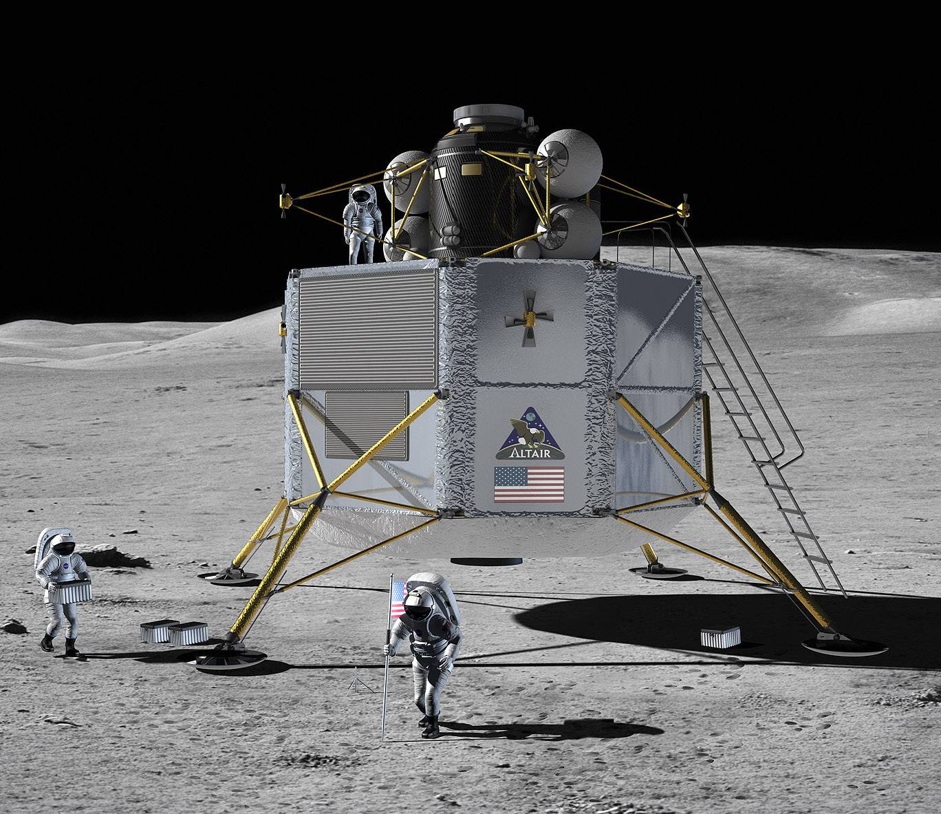 Пилотируемый полет на луну. Lunar Lander космический аппарат. Альтаир посадочный модуль. Лунный посадочный модуль Альтаир. Altair Lunar Lander.