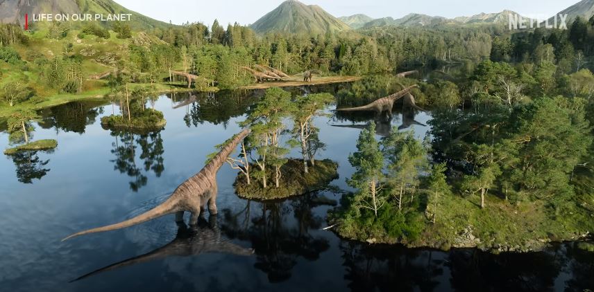 Динозавры и вулканы в трейлере документалки Life on Our Planet